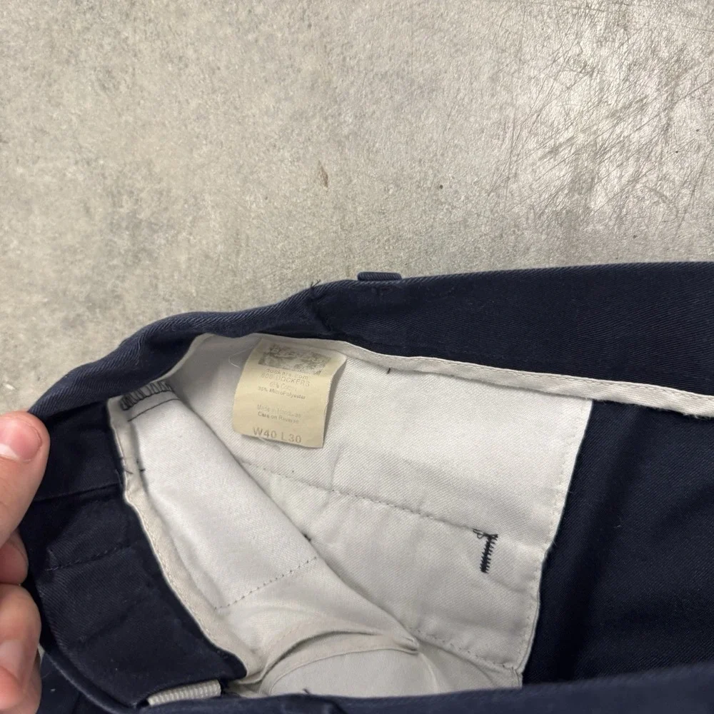 Vintage Men's Dockers Double Pleated Navy Blue Preppy Essential Nautical 40x30